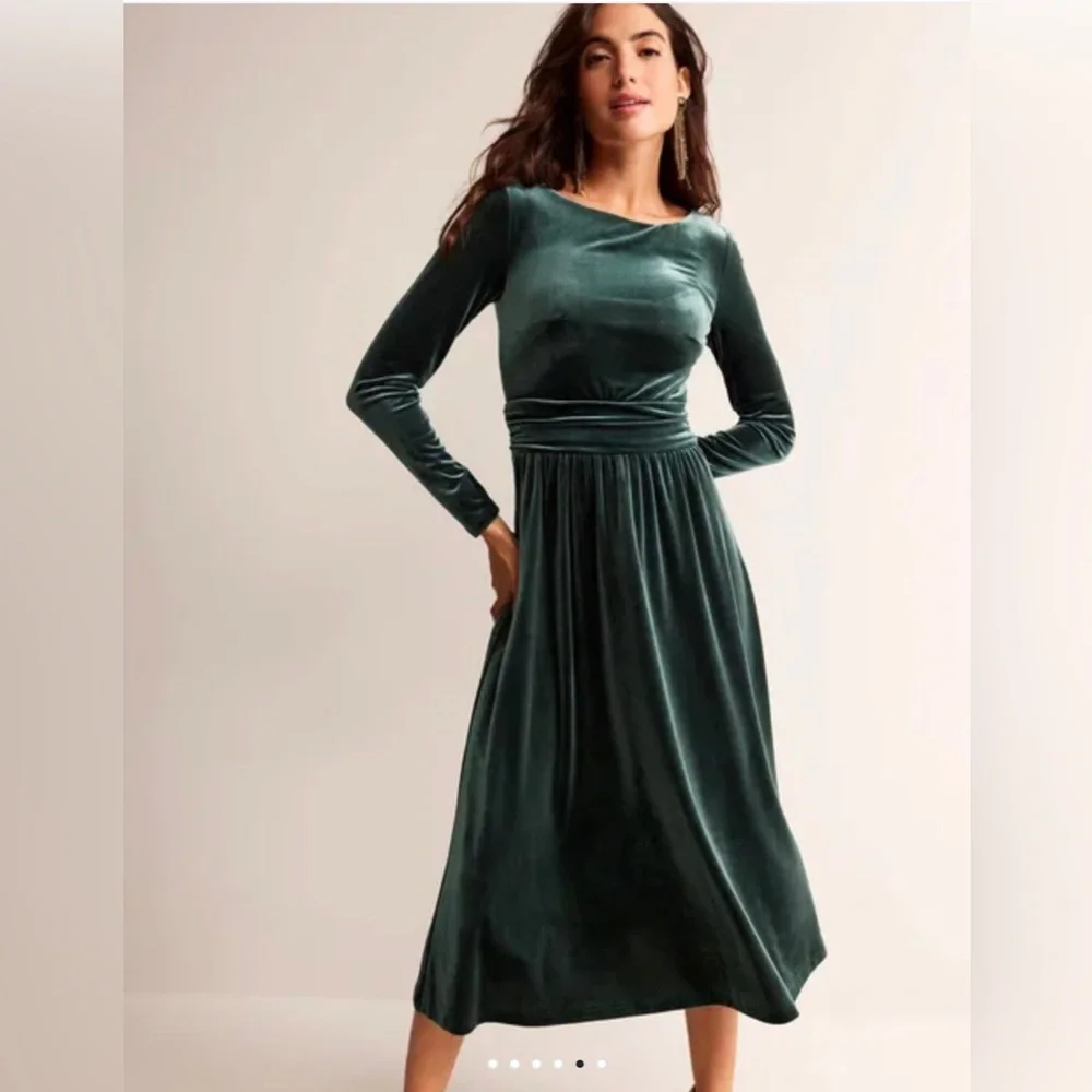 Boden Green Velvet Lois Dress 6